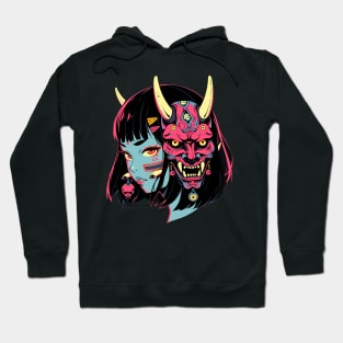 oni mask and the girl Hoodie